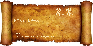Münz Nóra névjegykártya
